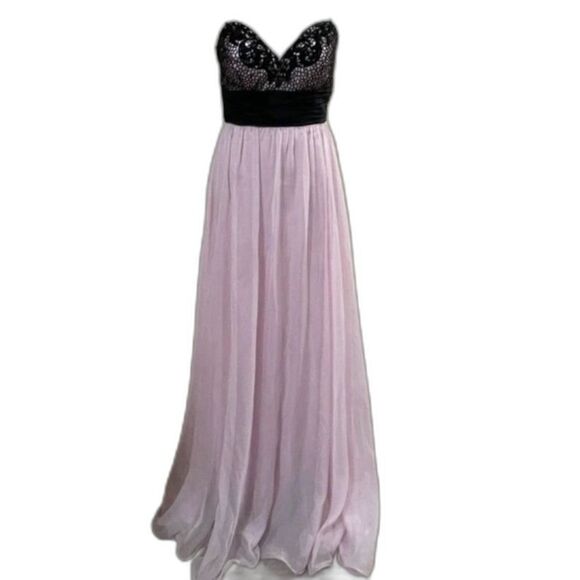 Blush Prom by Alexa Dress Formal Bridesmaid Prom Evening Gown Black/Pink Size 6 - Picture 1 of 14